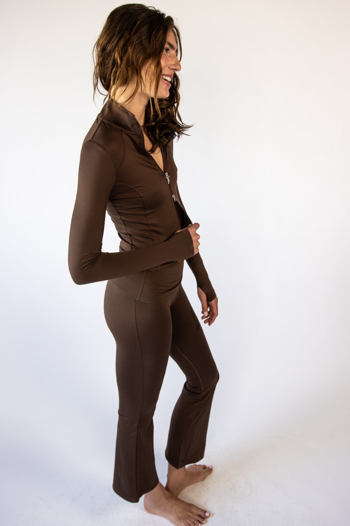 Two Way Zip Fleece Lined Top