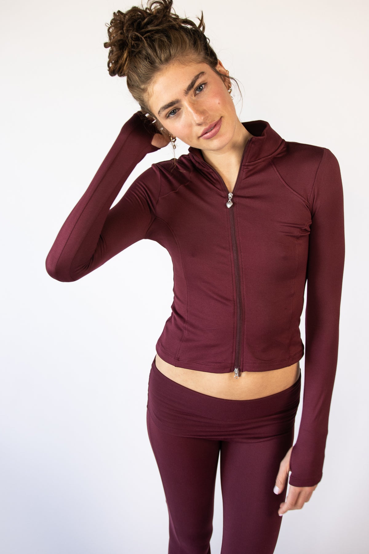 Two Way Zip Fleece Lined Top