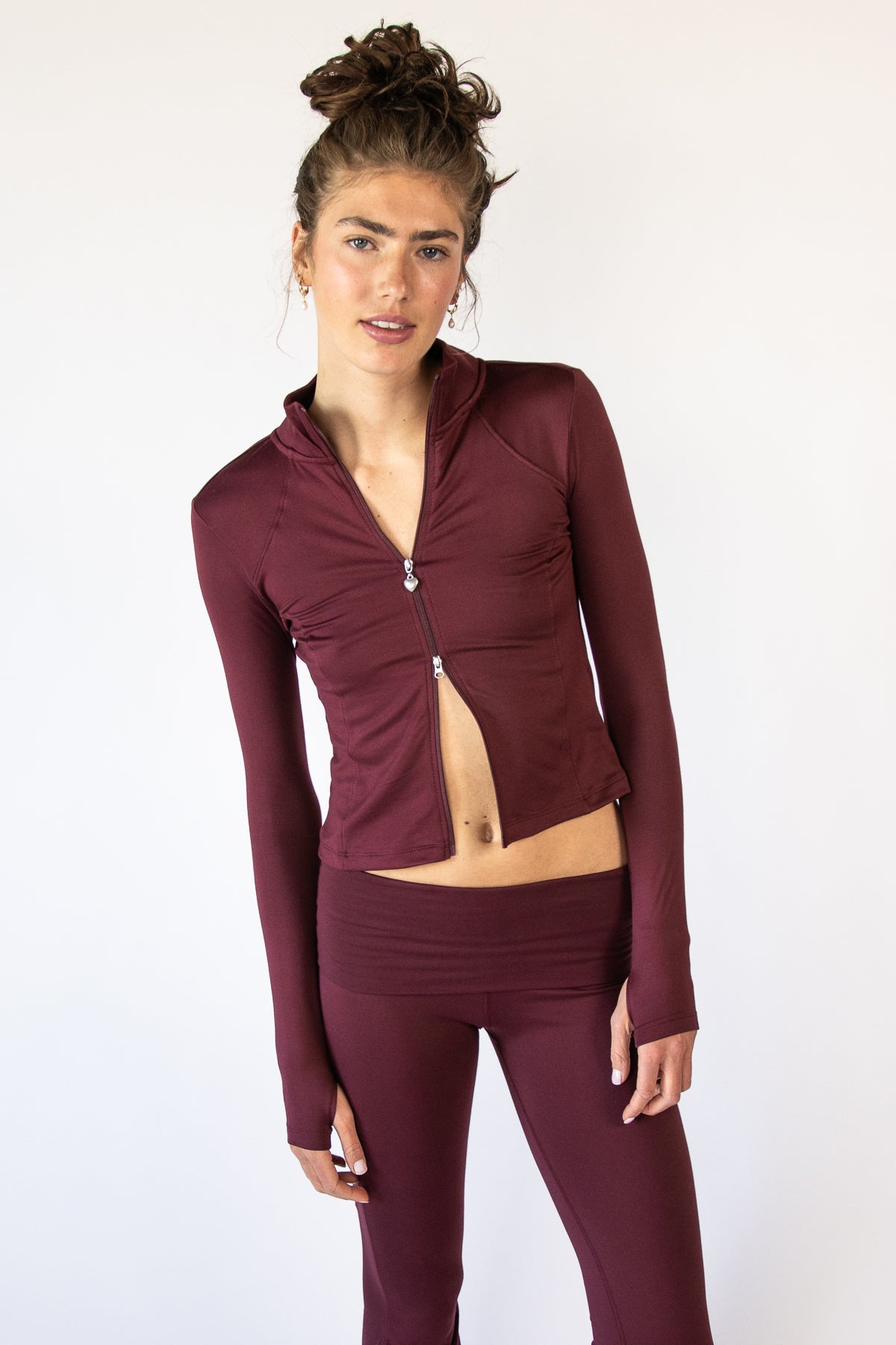 Two Way Zip Fleece Lined Top