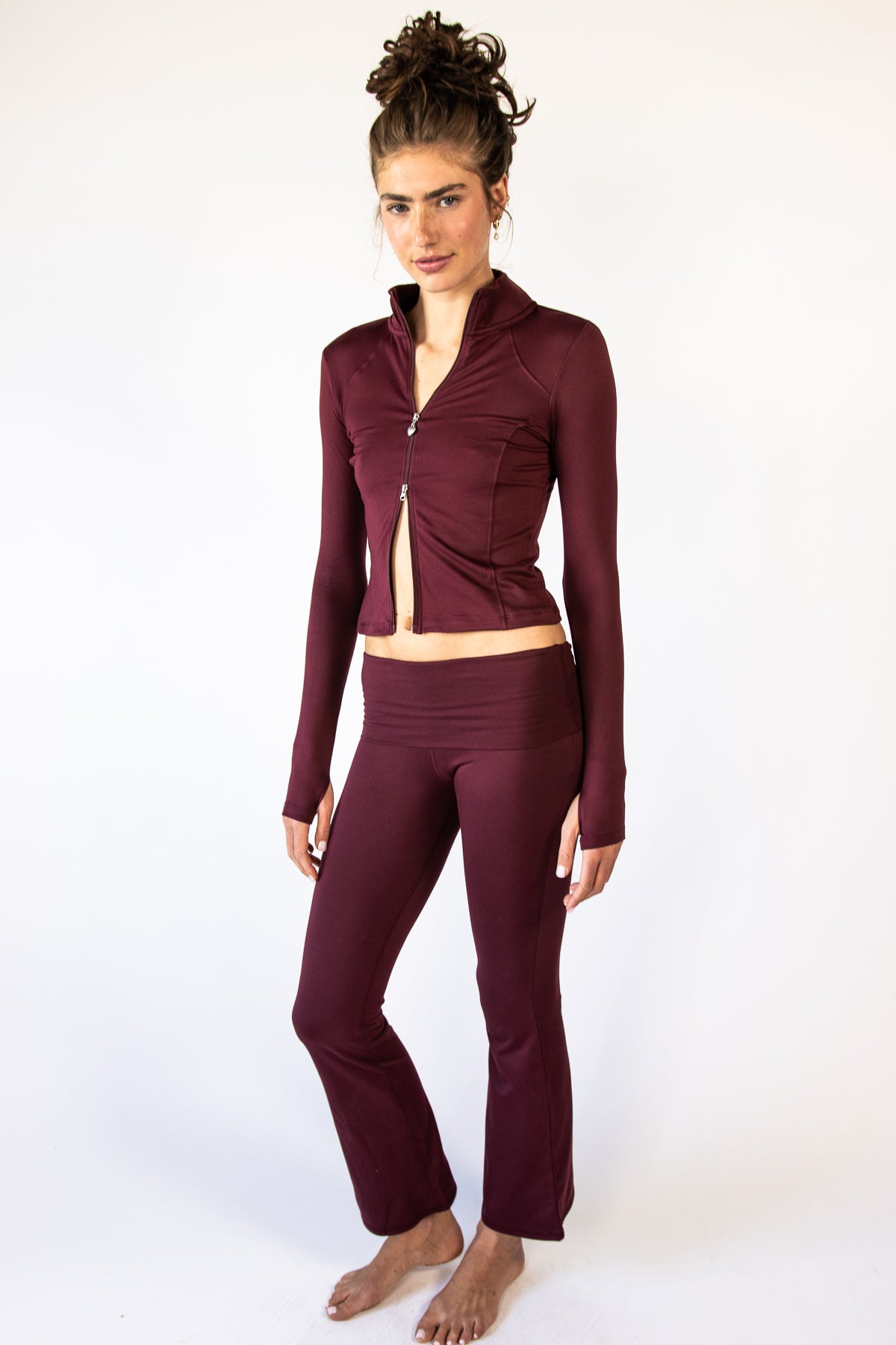 Two Way Zip Fleece Lined Top