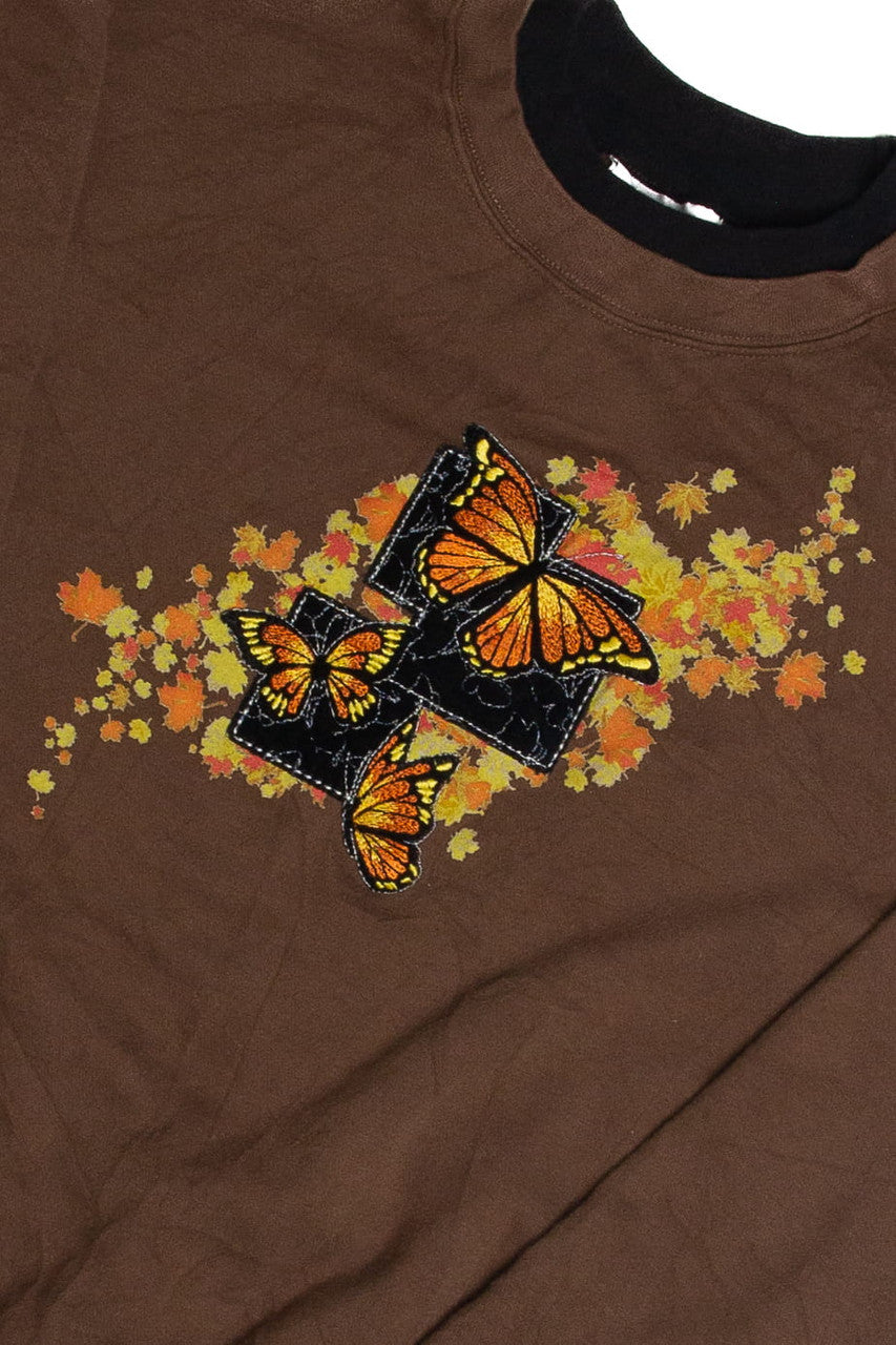 Vintage Embroidered Butterfly Sweatshirt