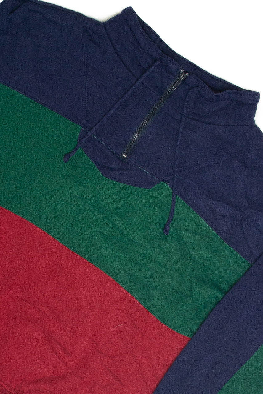 Vintage Primary Colors Quarter Zip Sweatshirt