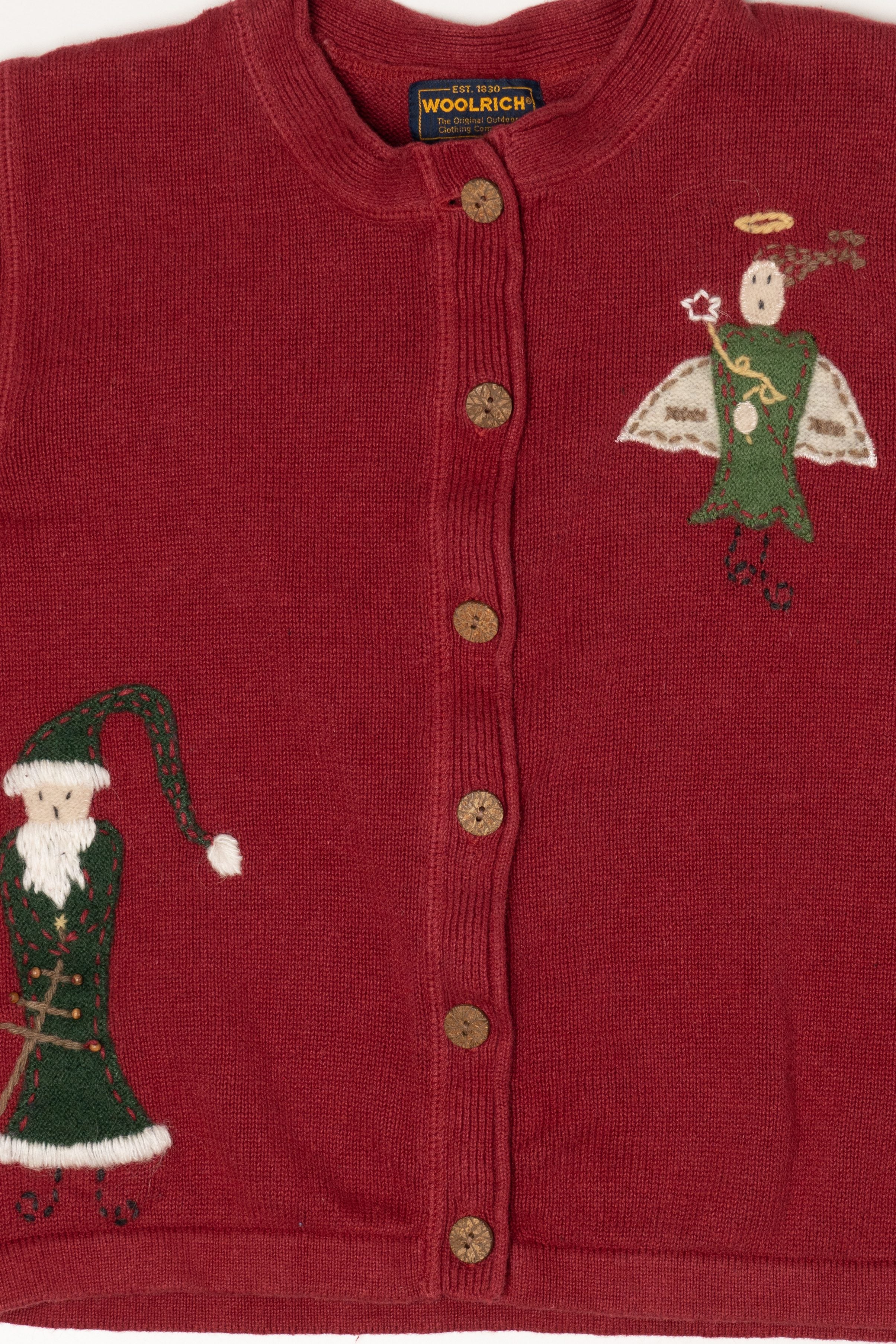 Vintage Red Woolrich Angels Ugly Christmas Vest (1990s)