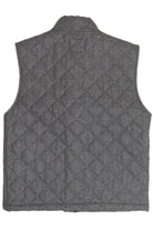 Gray quilted vest on a white background