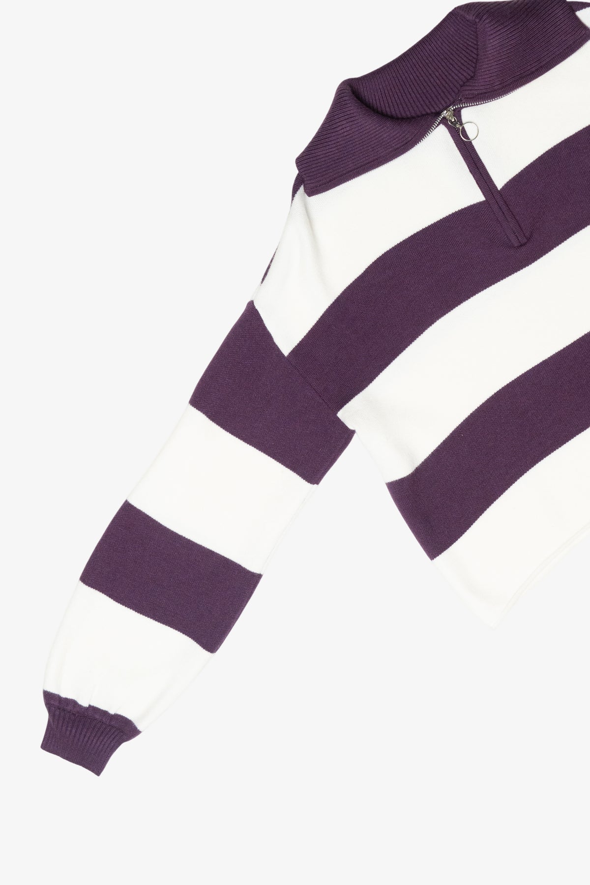 Quarter Zip Striped Polo Sweater