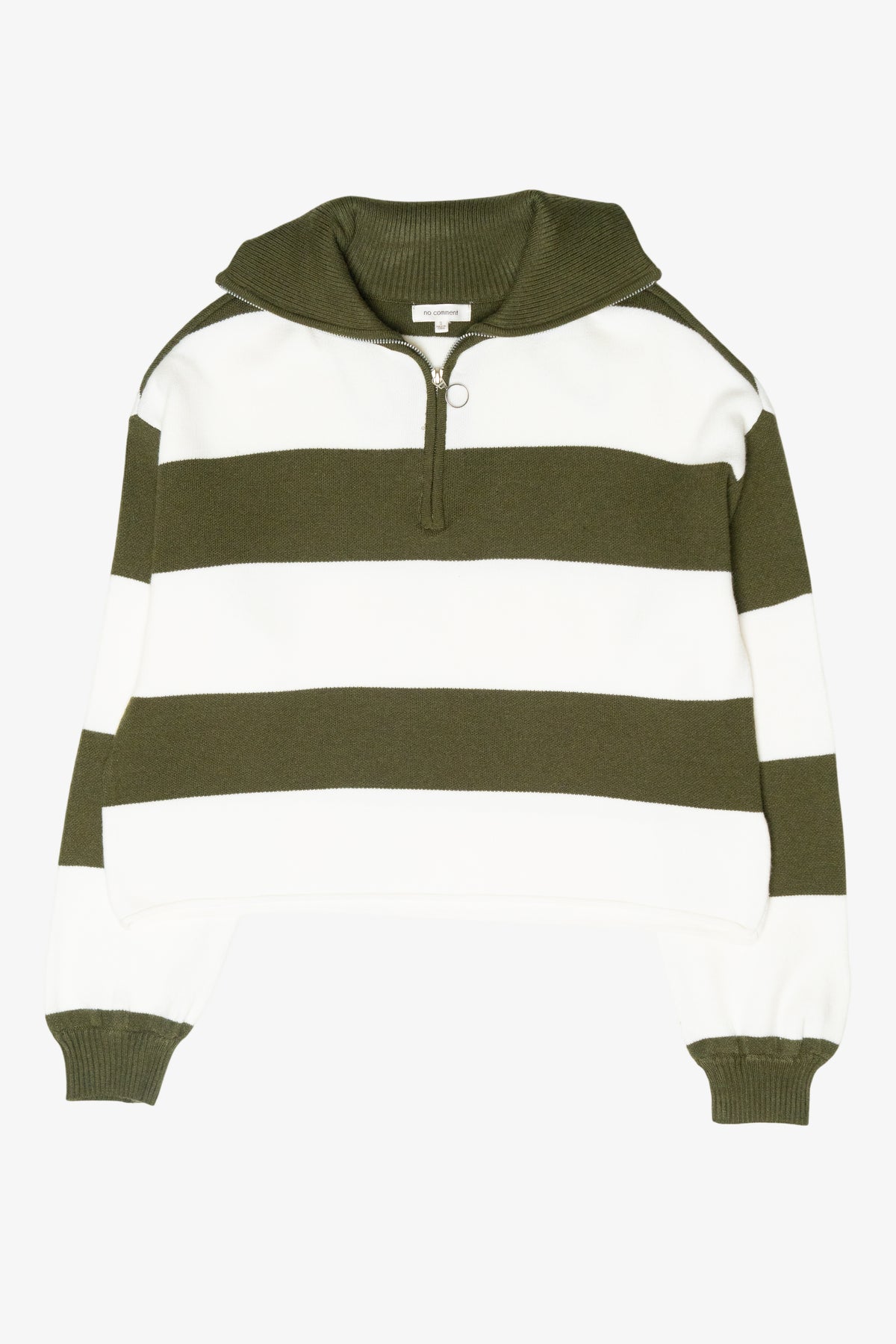 Quarter Zip Striped Polo Sweater