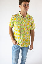 60s Print Button Up