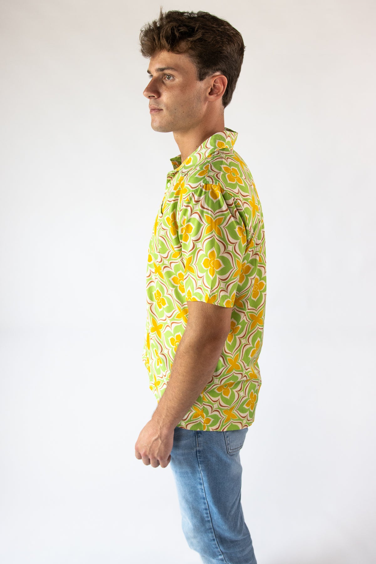 60s Print Button Up