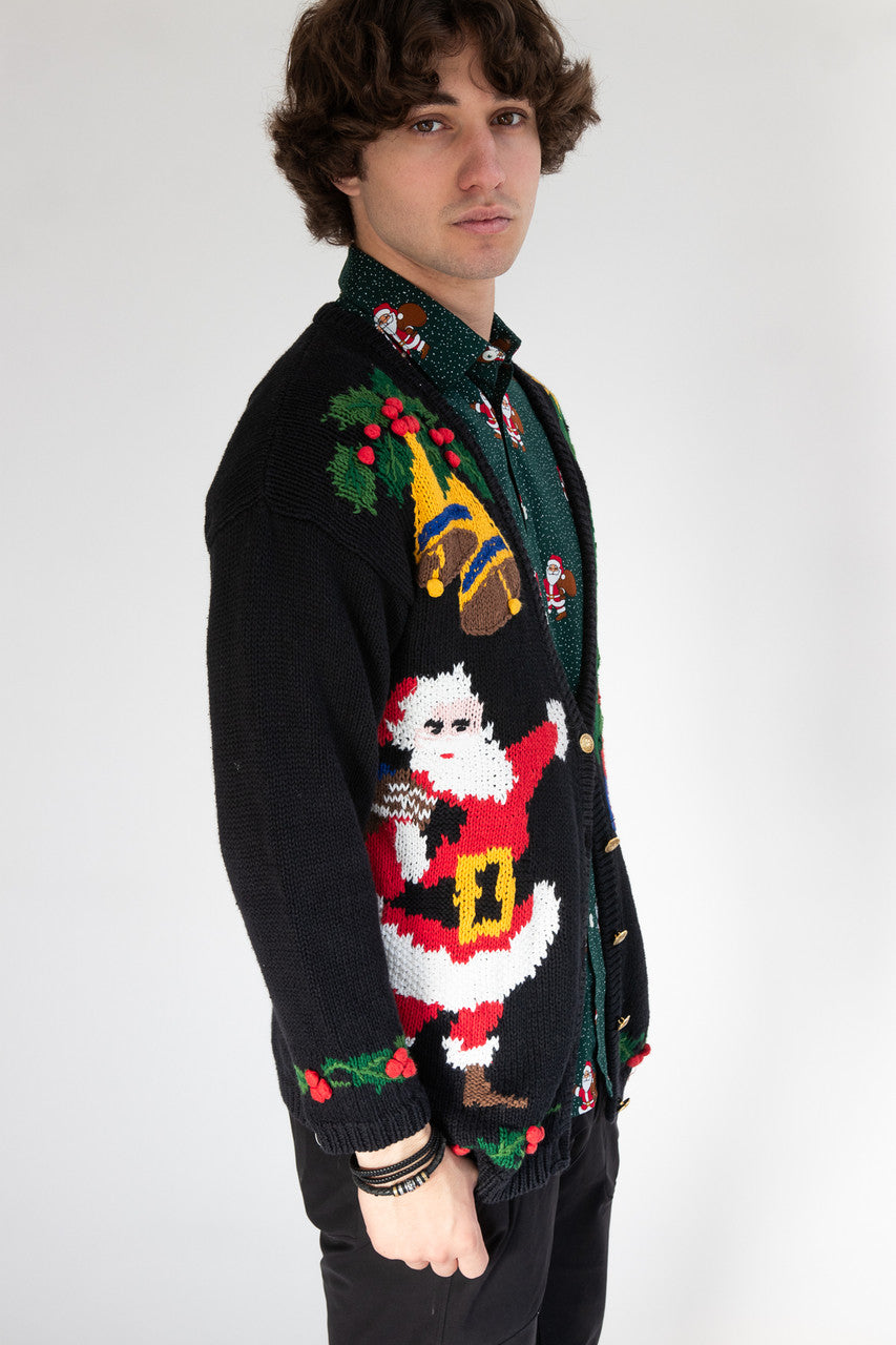 Vintage Black Ugly Christmas Cardigan 63237
