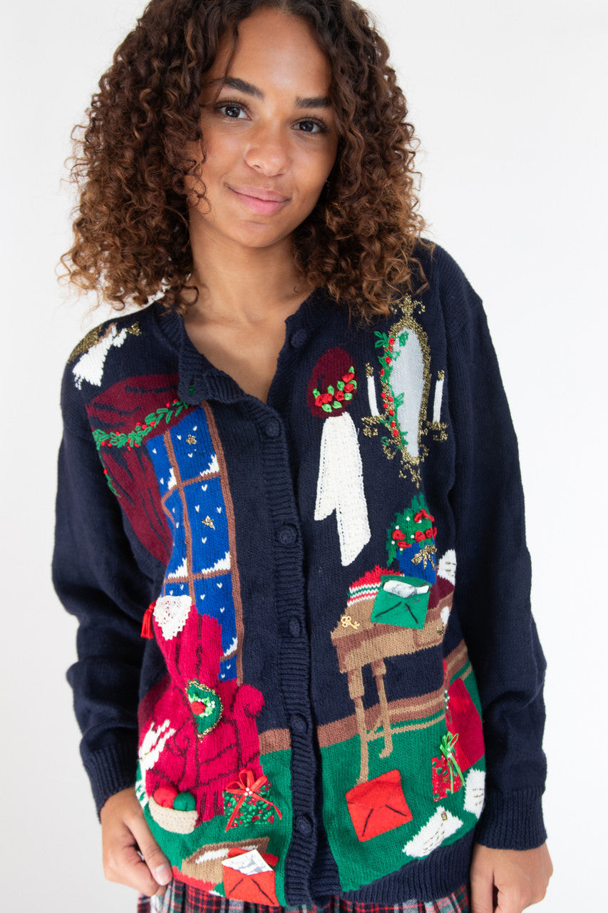 Blue Ugly Christmas Cardigan 64038
