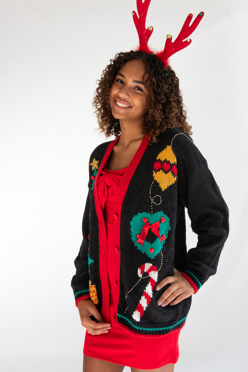 Black Ugly Christmas Cardigan 64050