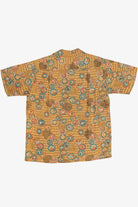 Yellow patterned shirt on a white background