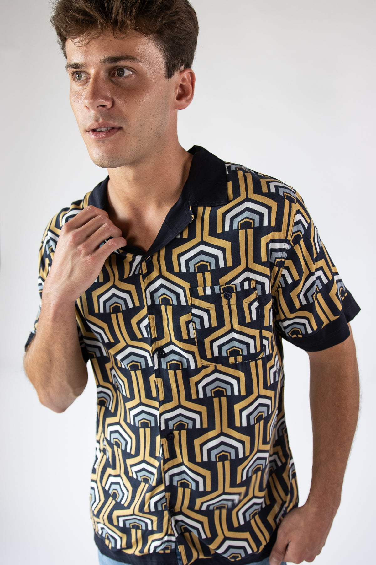 70s Print Button Up