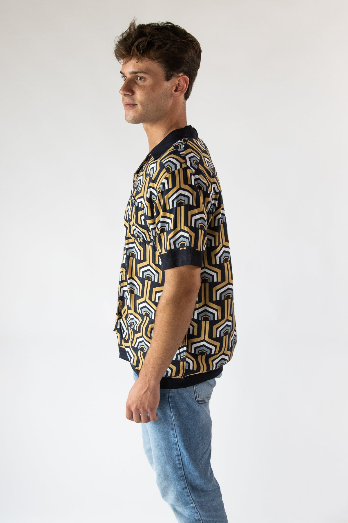 70s Print Button Up