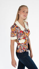Vintage Knits'N Bits Picnic Button Up Top
