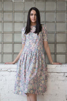 Vintage Purple Floral House Dress