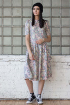 Vintage Purple Floral House Dress