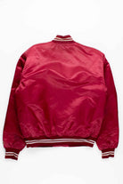 80s Cherry Red Oklahoma Satin Starter Jacket