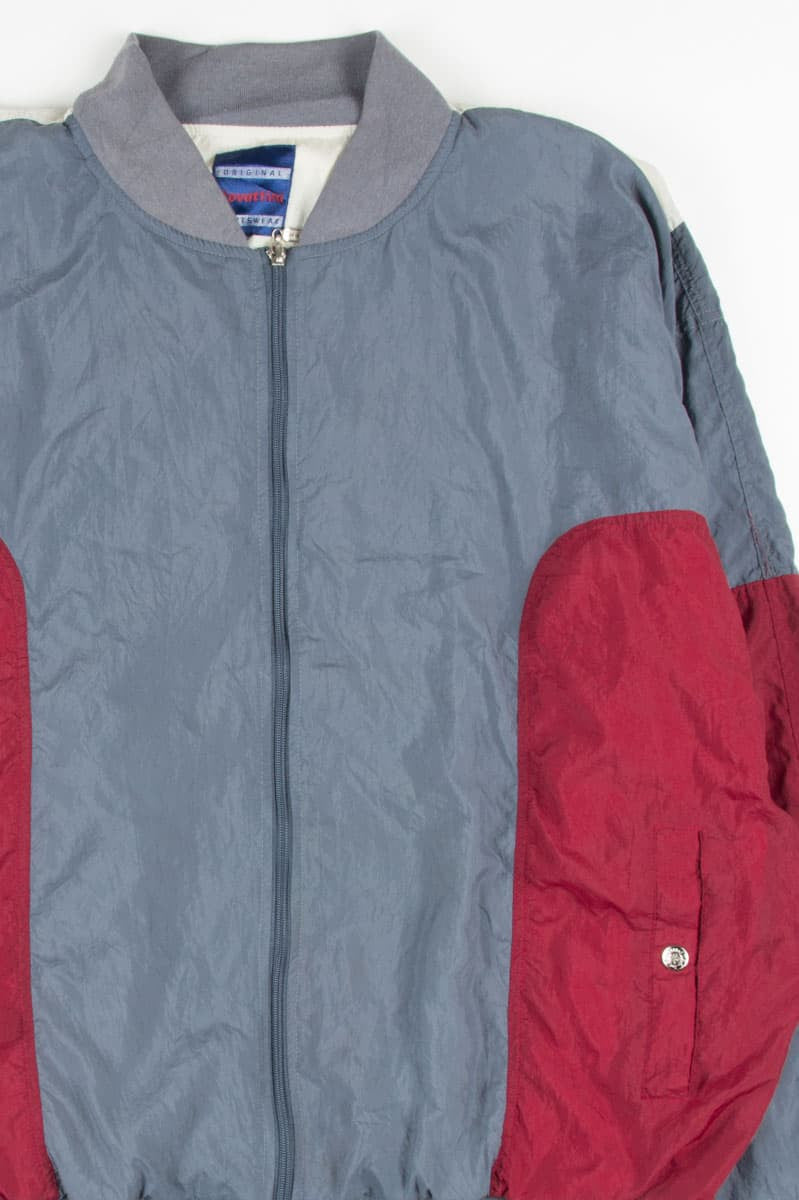 Grey 90s Color Blocked Bomber Jacket 17781