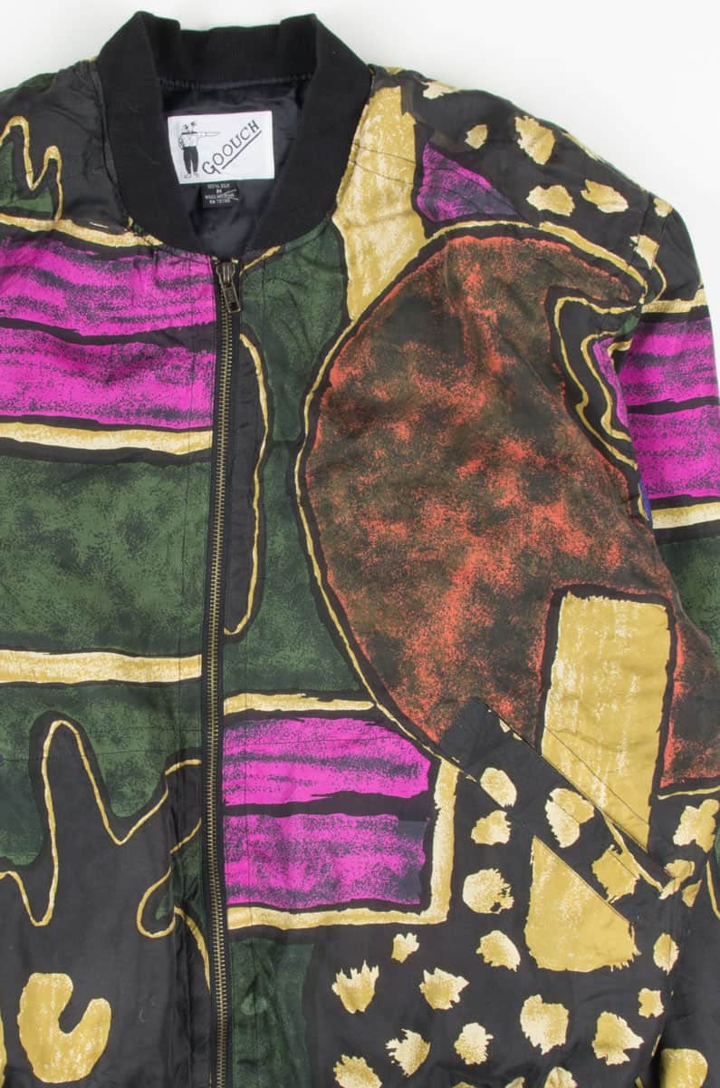Abstract Silk 90s Bomber Jacket