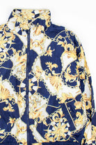 Gold Trimmed Nautical Print 90s Jacket