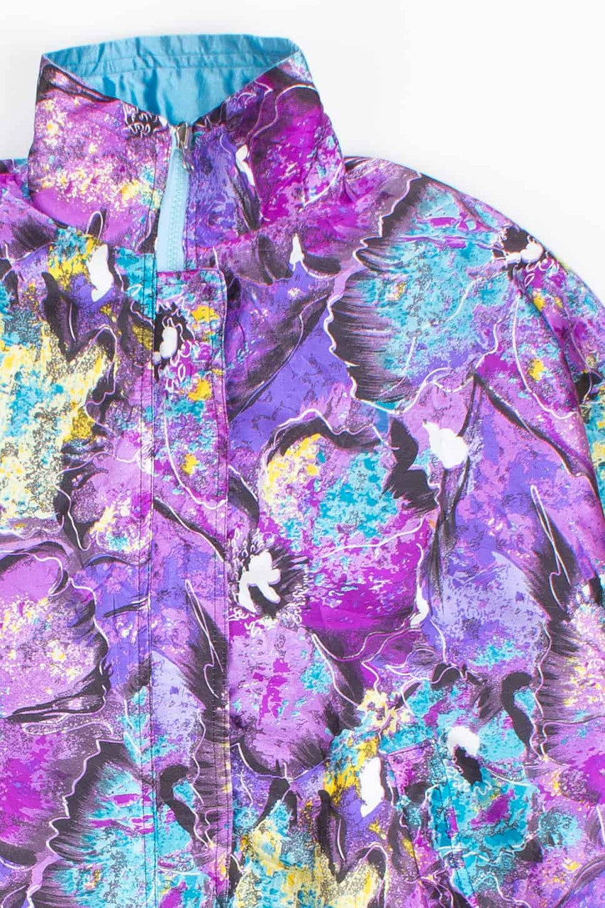 Reversible Purple and Blue Vintage Windbreaker