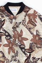 Earth Toned Floral Vintage Bomber Jacket