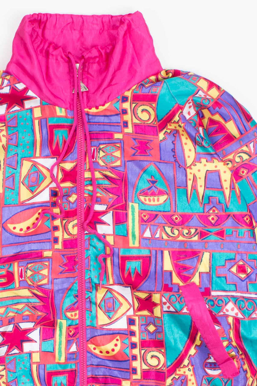 90s Print Casual Isle Vintage Windbreaker