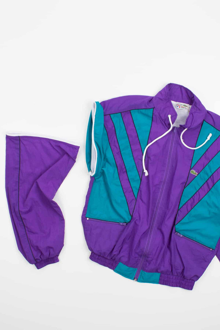 Purple and Teal Lacoste Tennis Windbreaker
