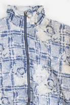 Blue Patterned Silk Vintage Windbreaker