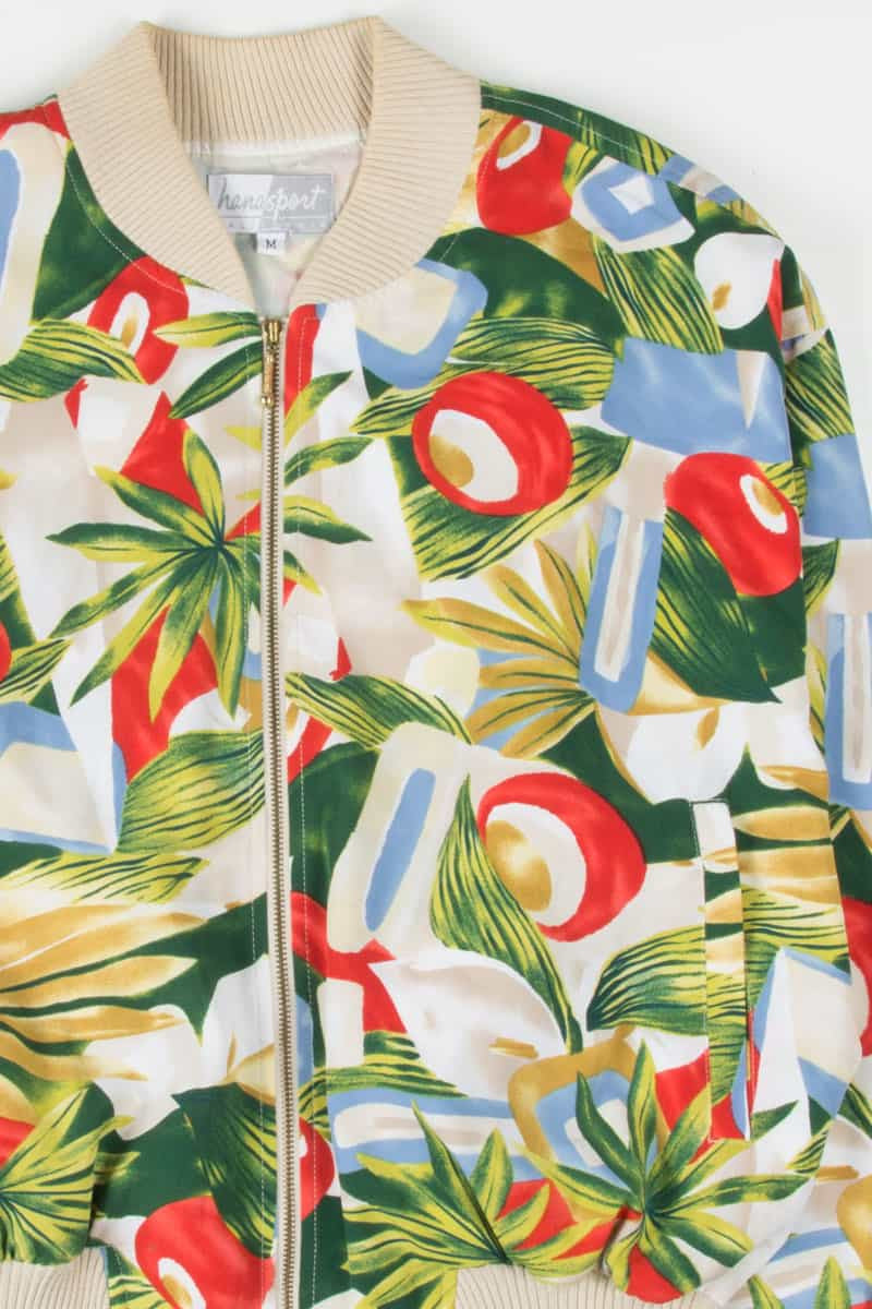 Abstract Leaves Bomber Jacket 18353