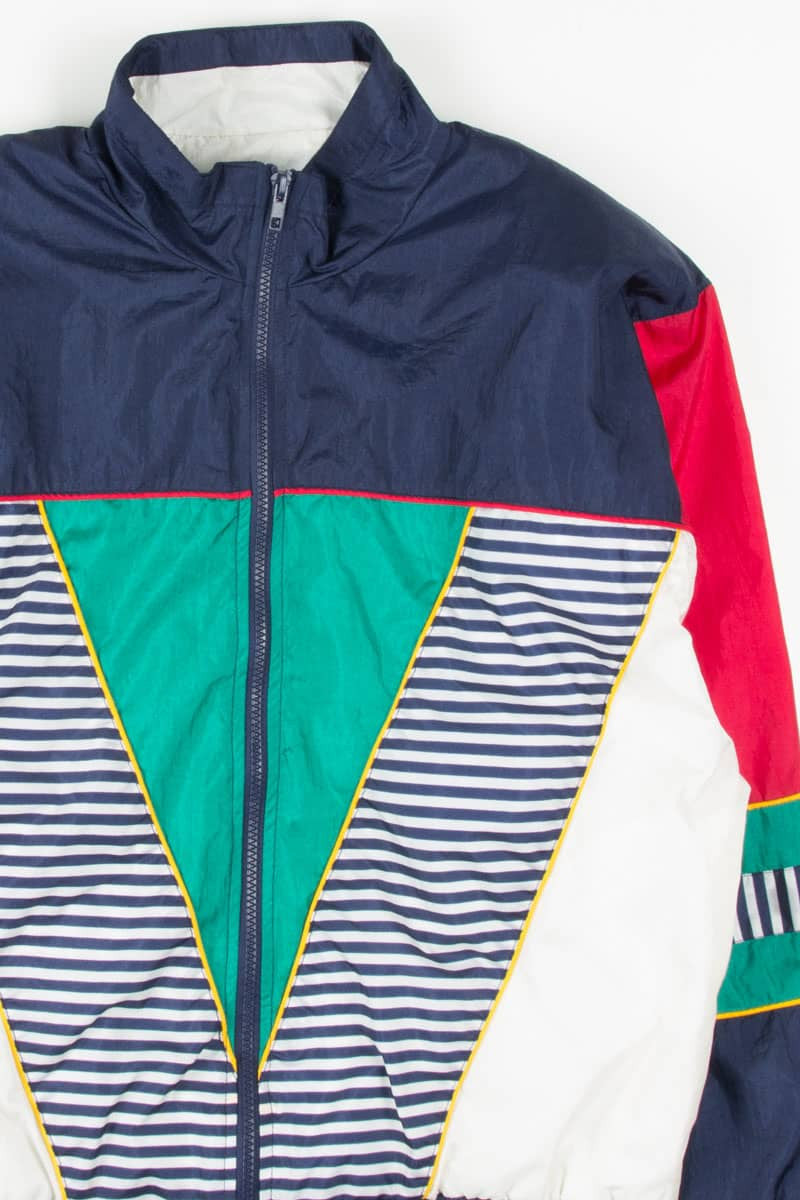 Striped Color Blocked 90s Jacket 19203