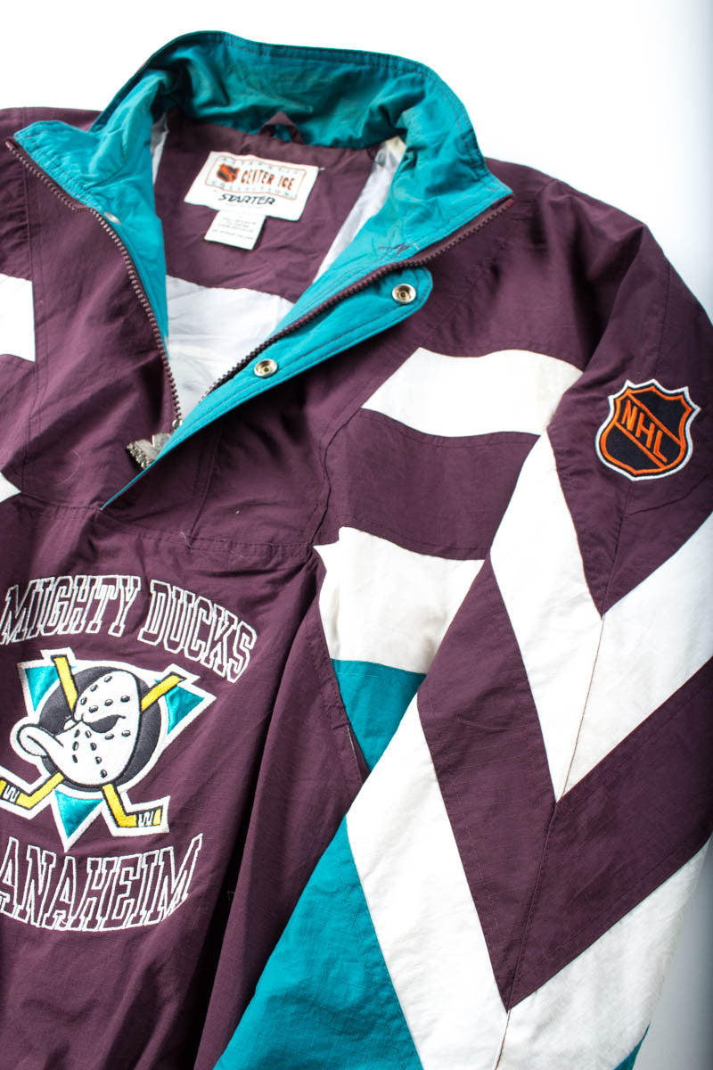 Mighty Ducks of Anaheim Pullover Starter Jacket – Ragstock Mighty Ducks of Anaheim Pullover Starter Jacket – Ragstock