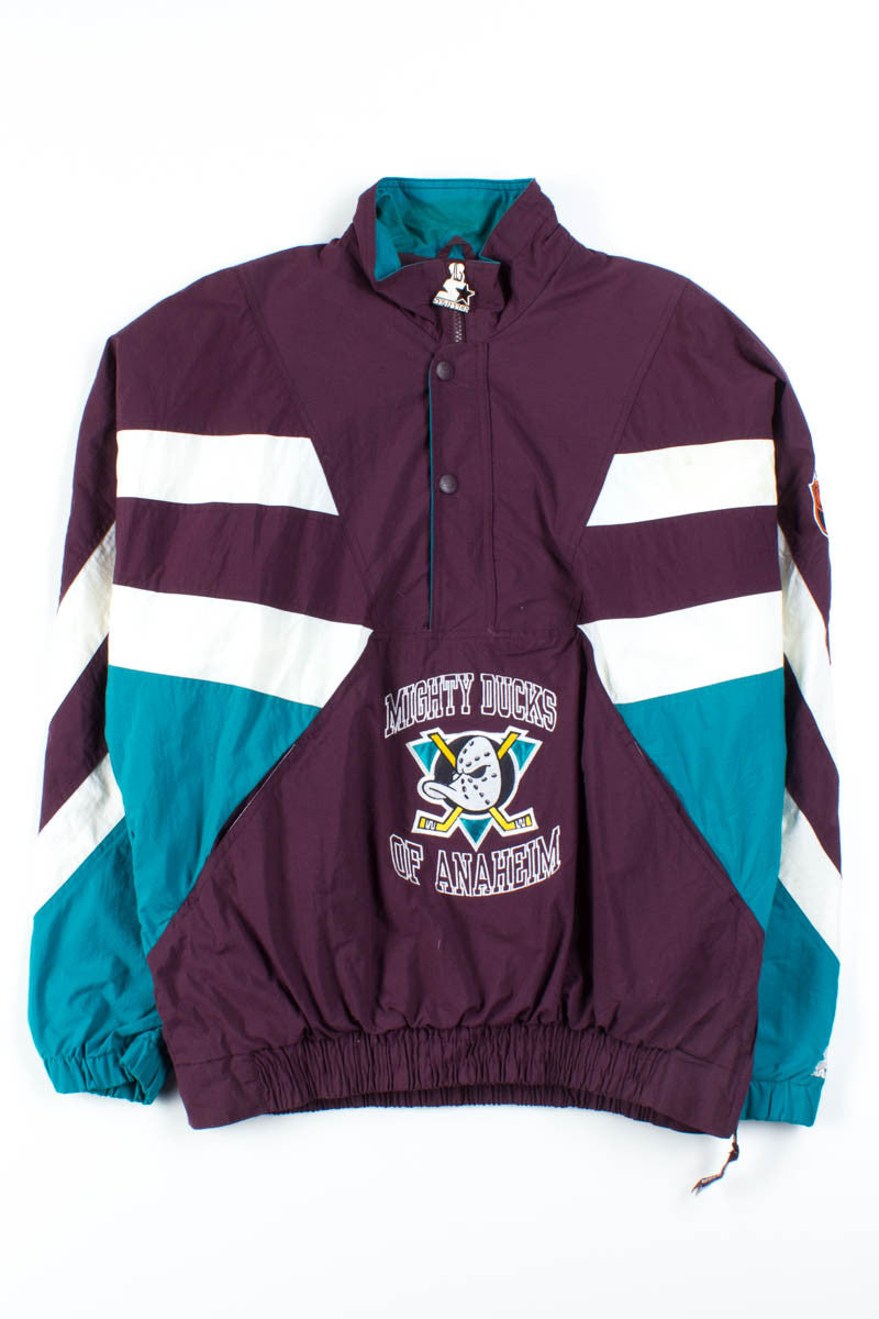 Mighty Ducks of Anaheim Pullover Starter Jacket – Ragstock Mighty Ducks of Anaheim Pullover Starter Jacket – Ragstock