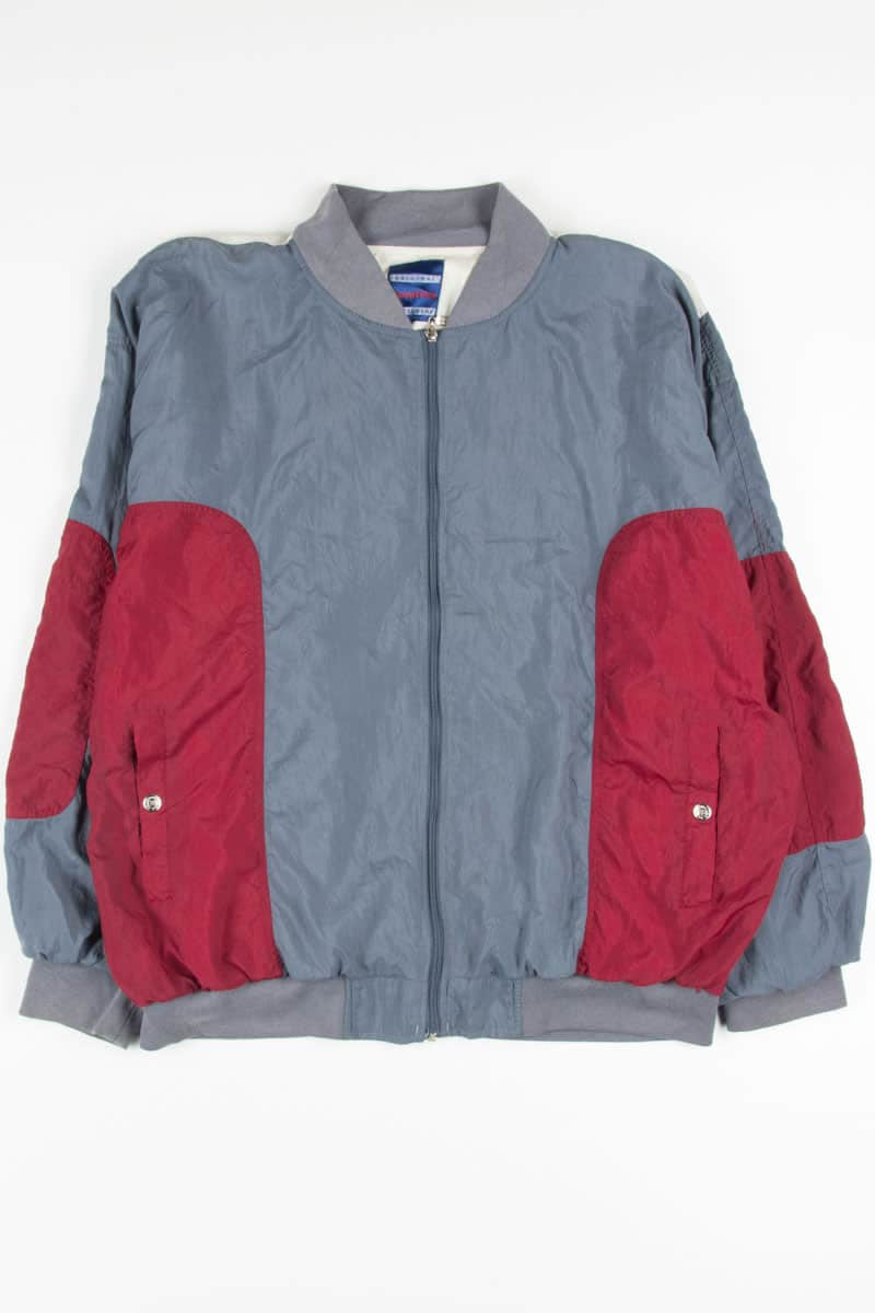 Grey 90s Color Blocked Bomber Jacket 17781