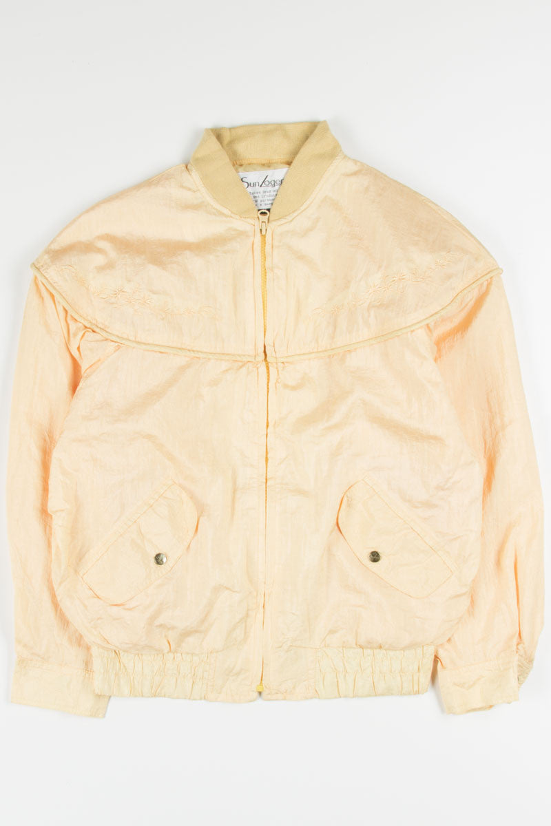 Embroidered Yellow Bomber Jacket