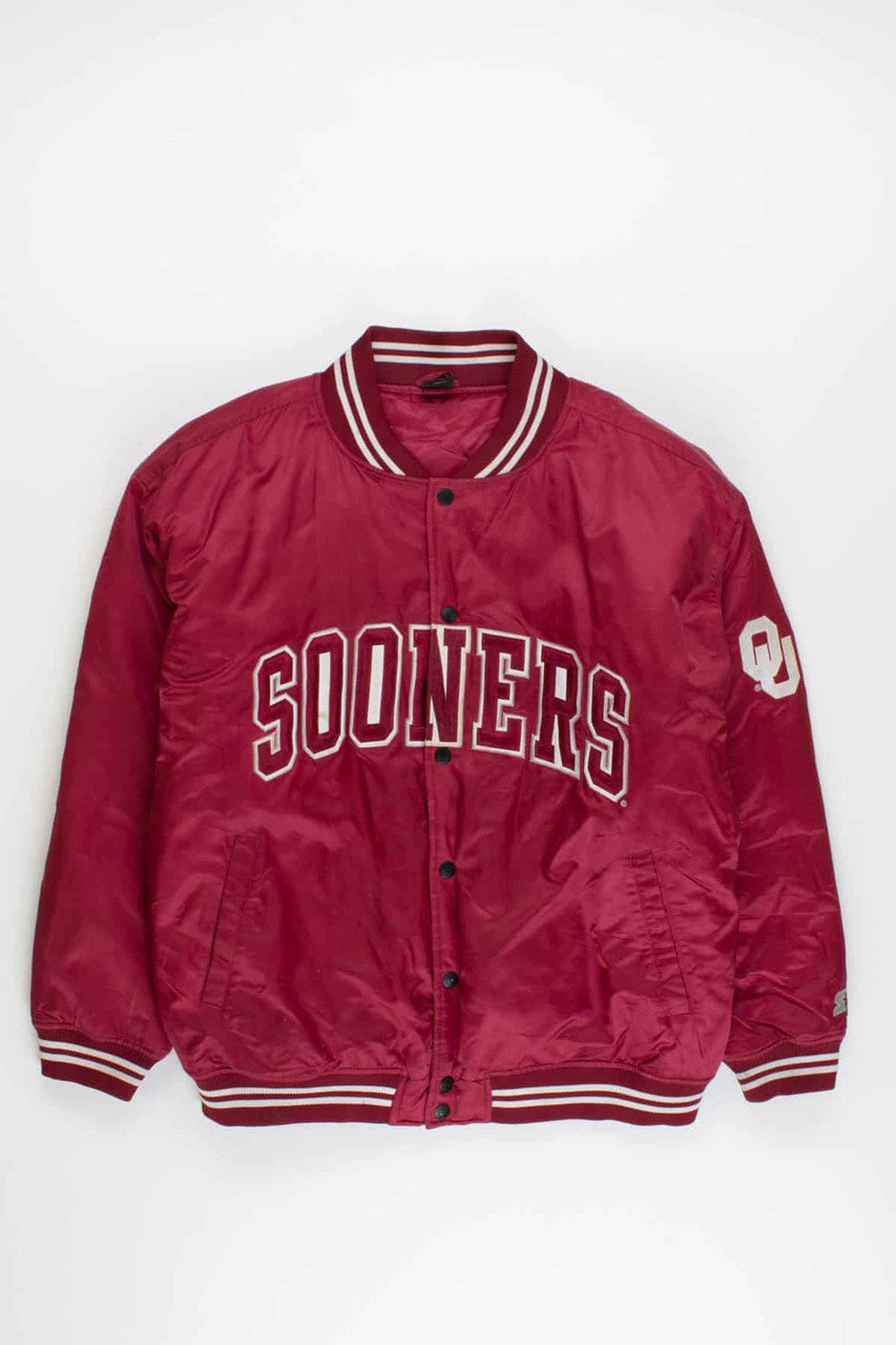Vintage Sooners Quilted Bomber Jacket