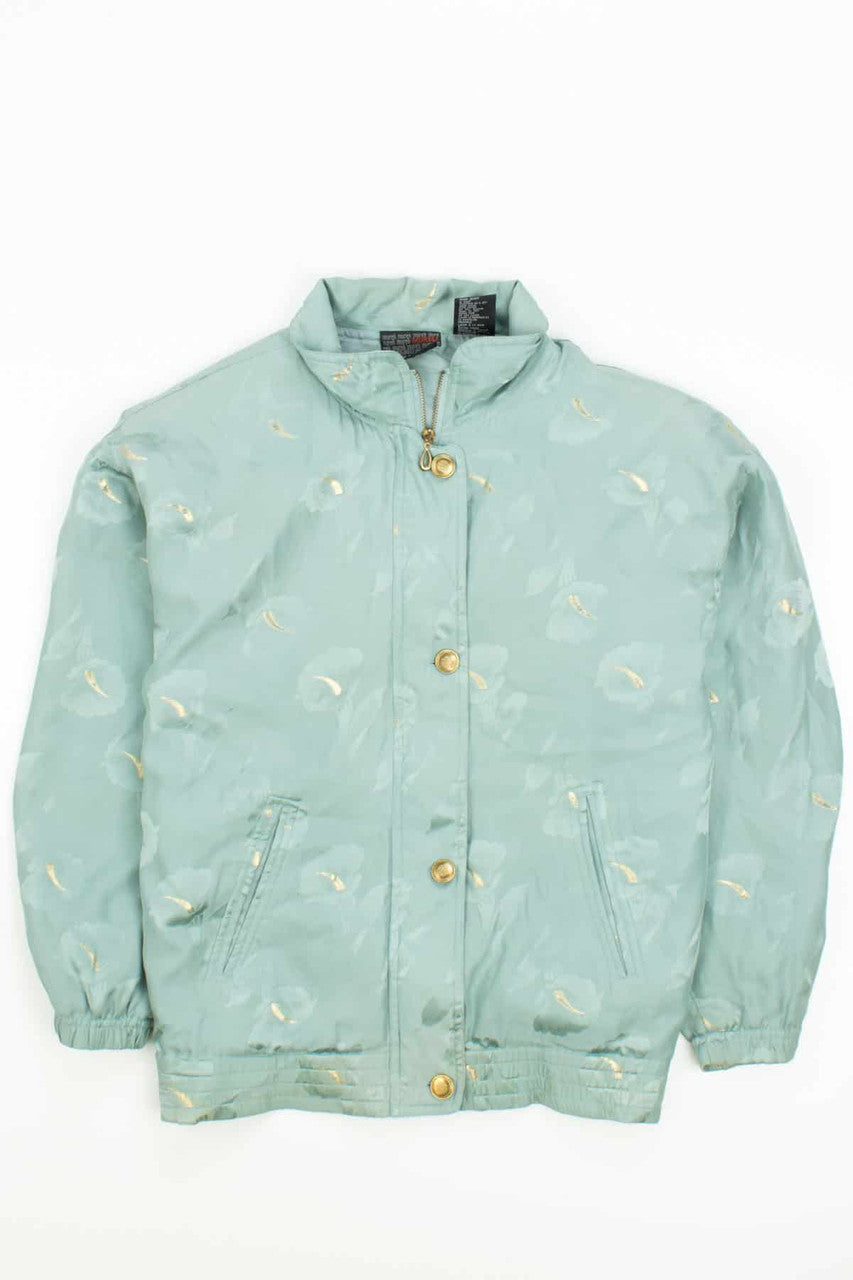 Teal & Gold Silk Mureli 90s Jacket