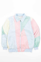 Vintage 90s Pastel Silk Color Block Jacket