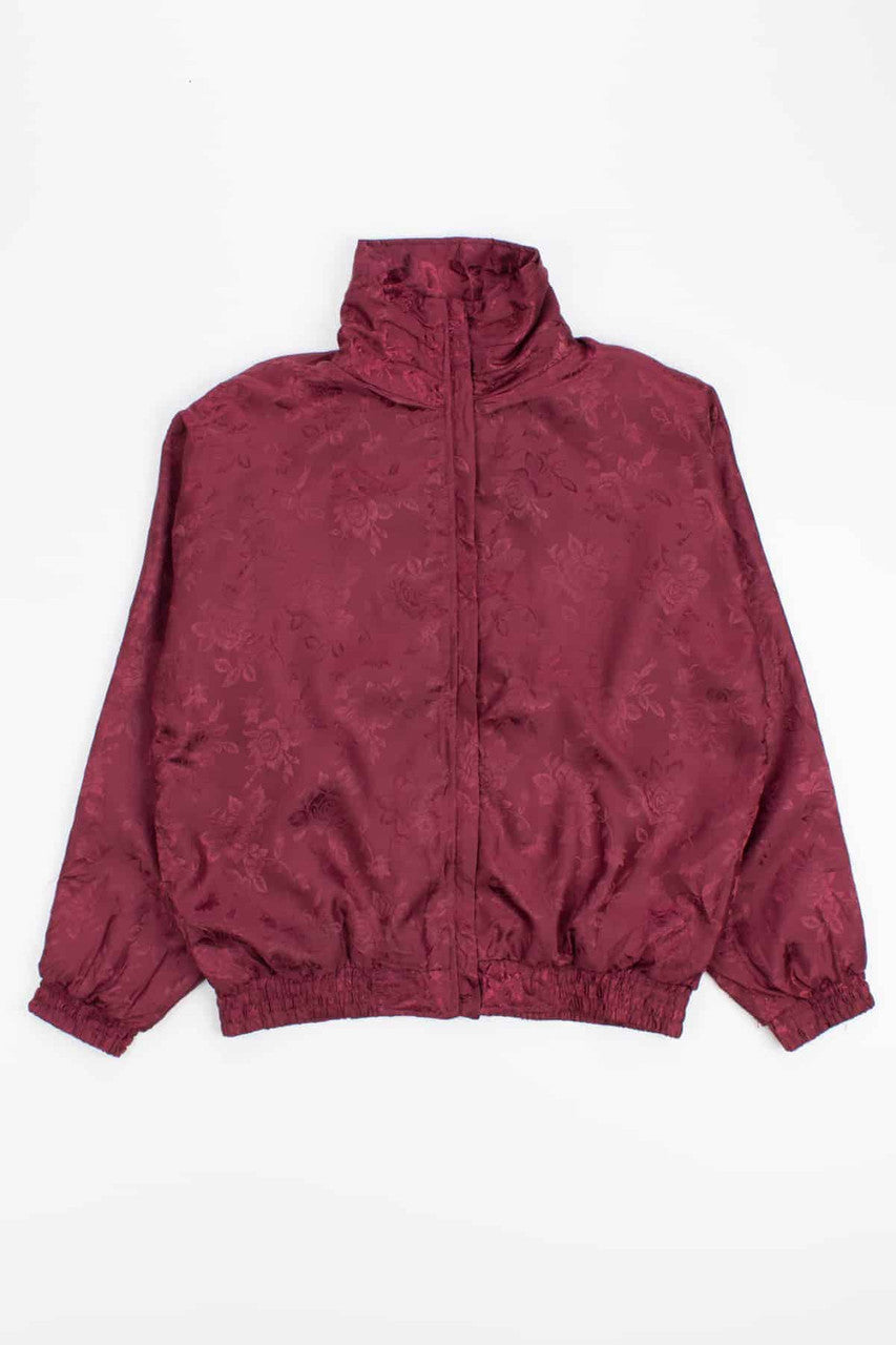 Maroon Floral 90s Jacket