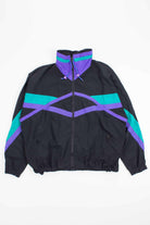 Teal and Purple Criss-Cross Vintage Jacket