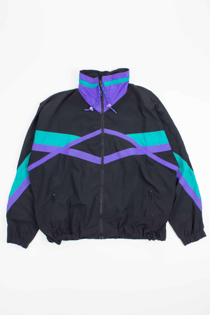 Teal and Purple Criss-Cross Vintage Jacket