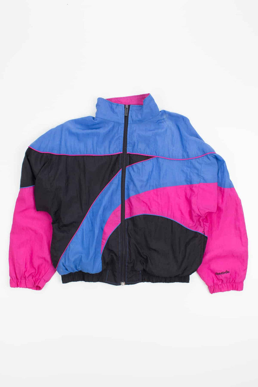 Pink and Blue Vintage Reebok Jacket