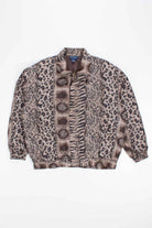 Mixed Leopard Silk Vintage Bomber Jacket