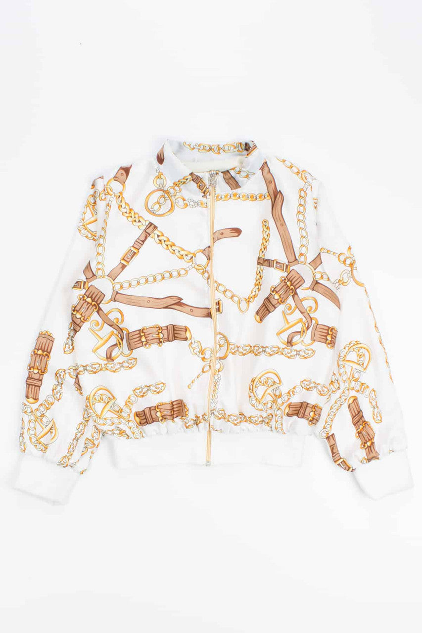 Belt and Chains Vintage Bomber Jacket