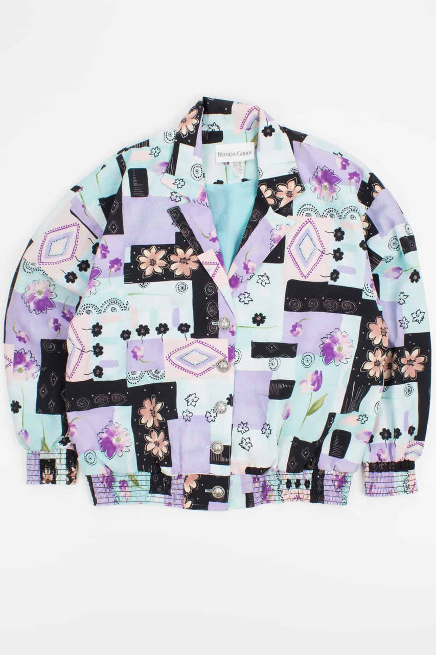 90s Floral Collage Blazer Jacket
