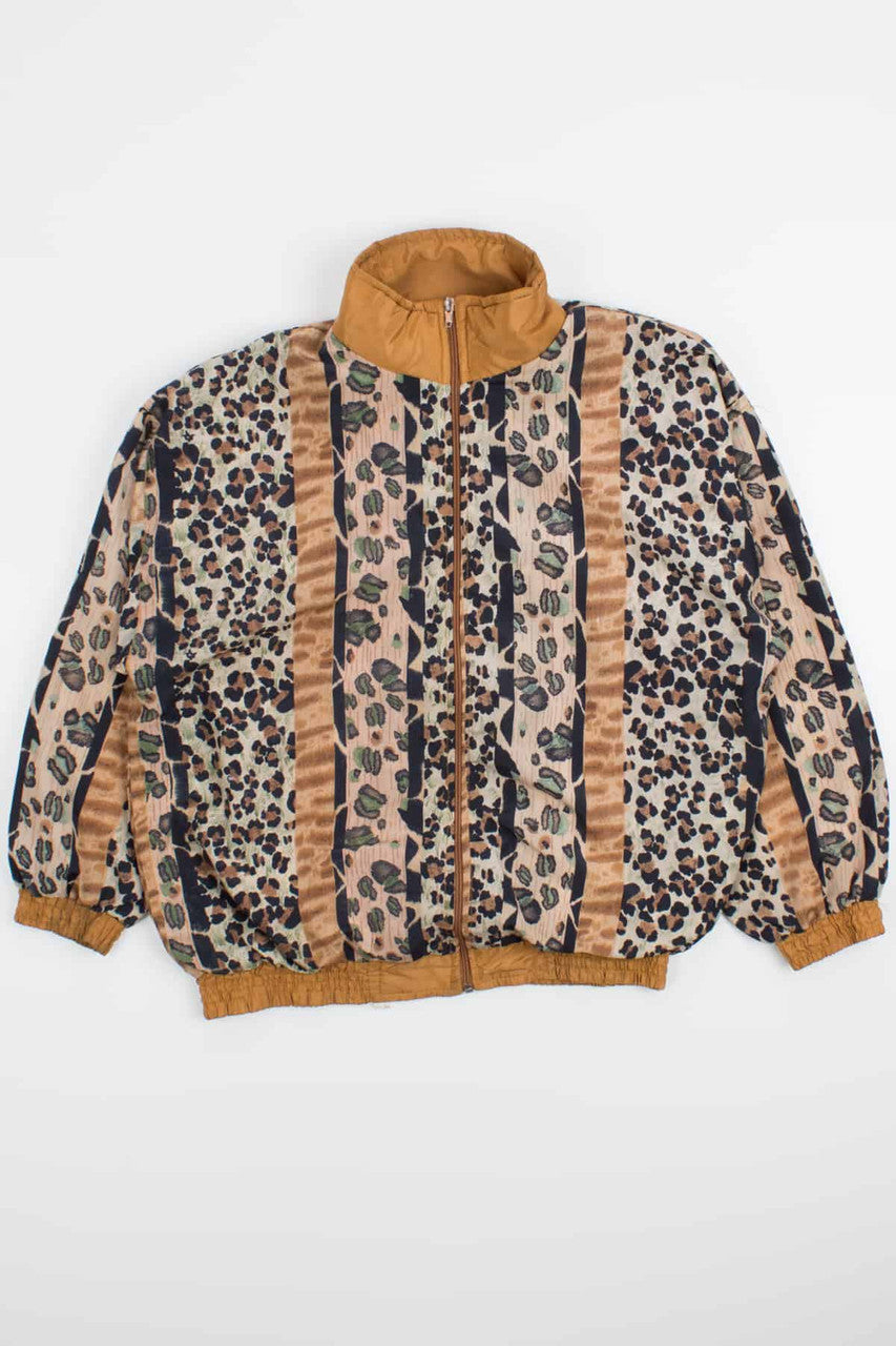 Striped Cat Prints Windbreaker