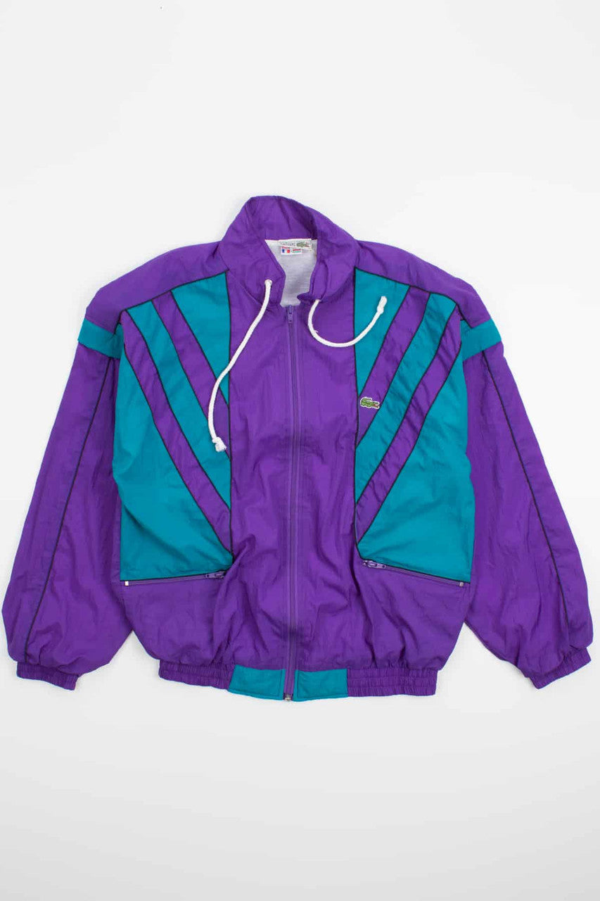 Purple and Teal Lacoste Tennis Windbreaker