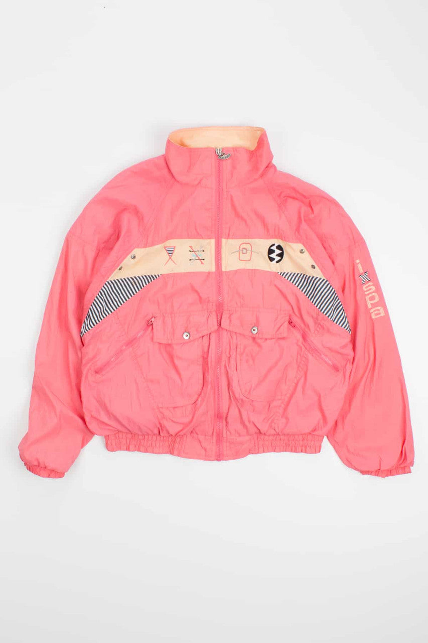 Abstract Embroidery Vintage Windbreaker