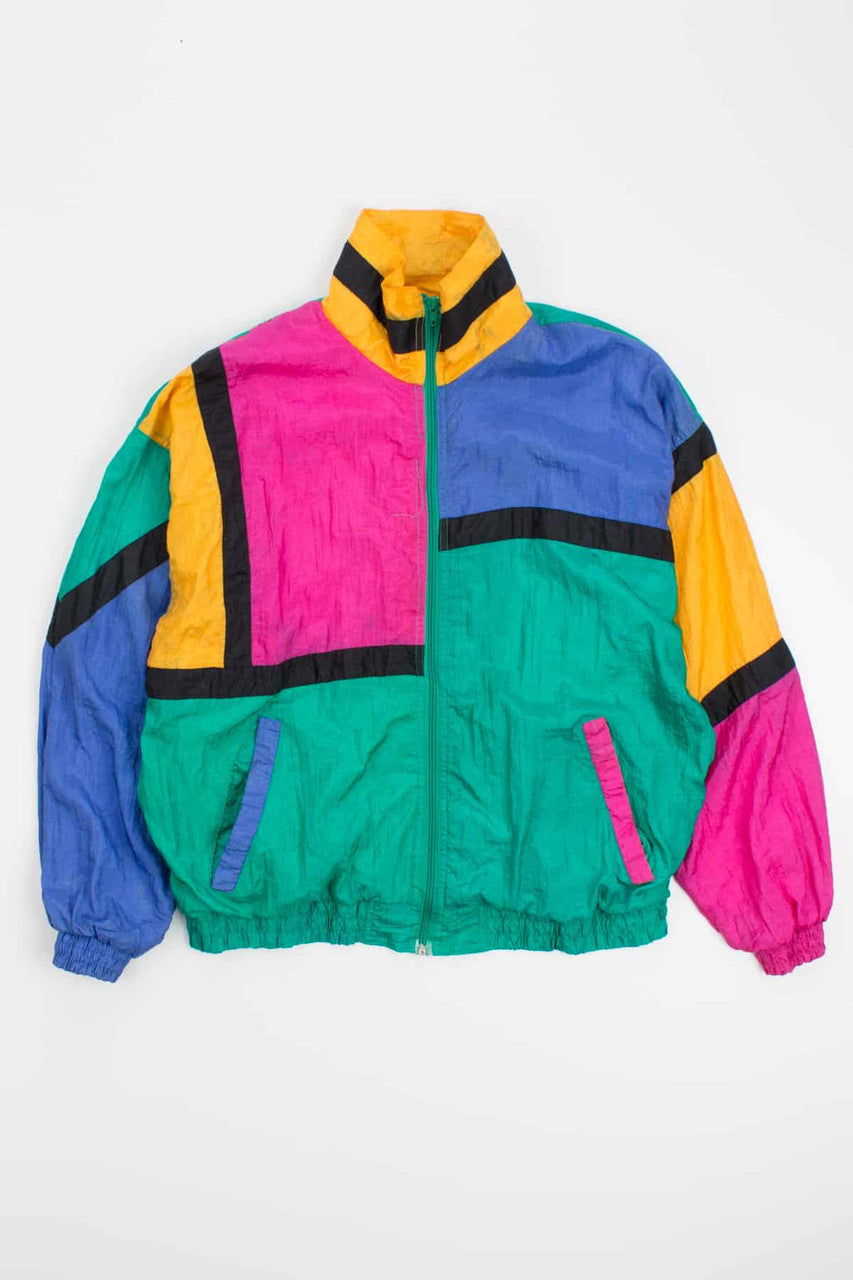 Bright Colorblocked Vintage Windbreaker